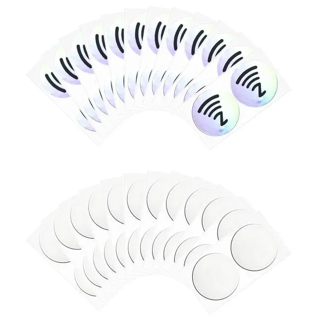 Alt view image 5 of 7 - NTAG 215 NFC Tags 24 PCS Rewritable NFC Stickers with Holographic Labels, 25mm NFC Tags 504 Bytes for Smart Home Automation, NFC Phones, Digital Business Cards & DIY Projects