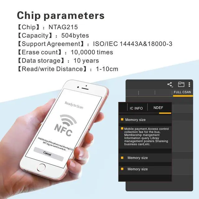 Alt view image 4 of 7 - Tags Ntag215 Stickers iPhone Compatible - Clear NFC Blank Cards (30pcs)