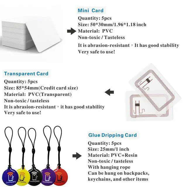 Alt view image 3 of 7 - Tags Ntag215 Stickers iPhone Compatible - Clear NFC Blank Cards (30pcs)