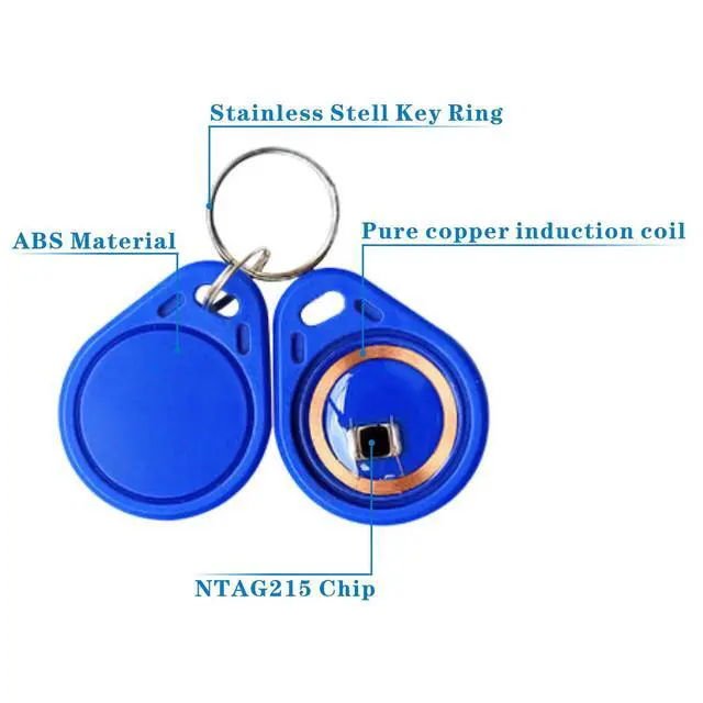 Alt view image 3 of 7 - 10Pcs NFC Tag Keychain NFC Key Fob NTAG215 NFC Card NFC Fob NFC Business Card NFC Chips NFC Tag Maker504 Bytes Memory, Compatible with TagMo and NFC Enabled Devices