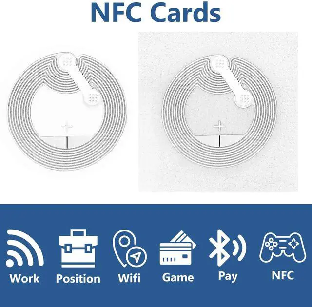 Alt view image 5 of 7 - 200 Pcs NFC Stickers Ntag215 Programmable NFC Tags Sticker 504 Bytes Memory Adhesive Labels Rewritable RFID Stickers Tag Compatible with NFC-Enabledsmartphones and Devices
