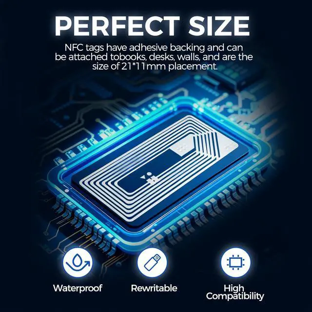 Alt view image 3 of 7 - NFC Tags Sticker with Tag215 Chip NFC Stickers Adhesive Labels Transparent RFID Tags Rewritable 504 Bytes Memory Suitable for All NFC-Enabled Devices and Smartphones (30PCS)