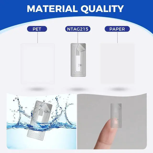Alt view image 4 of 7 - NFC Tags Sticker with Tag215 Chip NFC Stickers Adhesive Labels Transparent RFID Tags Rewritable 504 Bytes Memory Suitable for All NFC-Enabled Devices and Smartphones (30PCS)