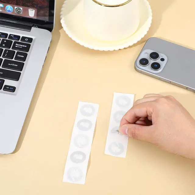Alt view image 4 of 7 - 200 Pcs NFC Tags Sticker Ntag216 NFC Stickers Programmable Rewritable RFID Sticker 888 Bytes Memory Adhesive Labels Compatible with NFC Enabled Smartphones and Devices