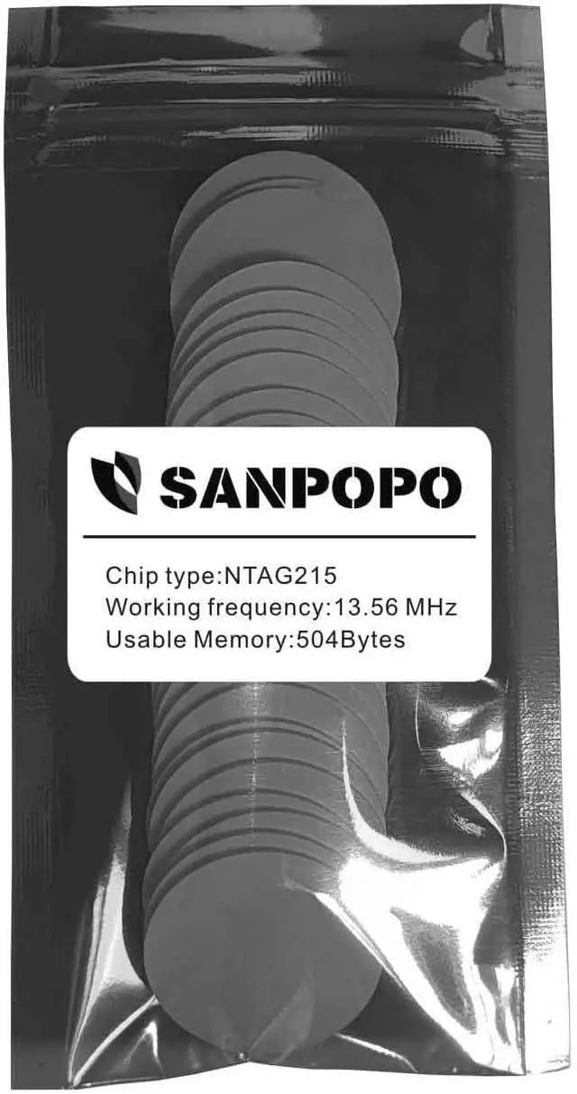 Alt view image 7 of 7 - 50 Pieces NFC Tags Ntag215 Round NFC Cards with Adhesive on The Back NFC Stickers Compatible with TagMo and All NFC Enabled Mobile Phones & Devices