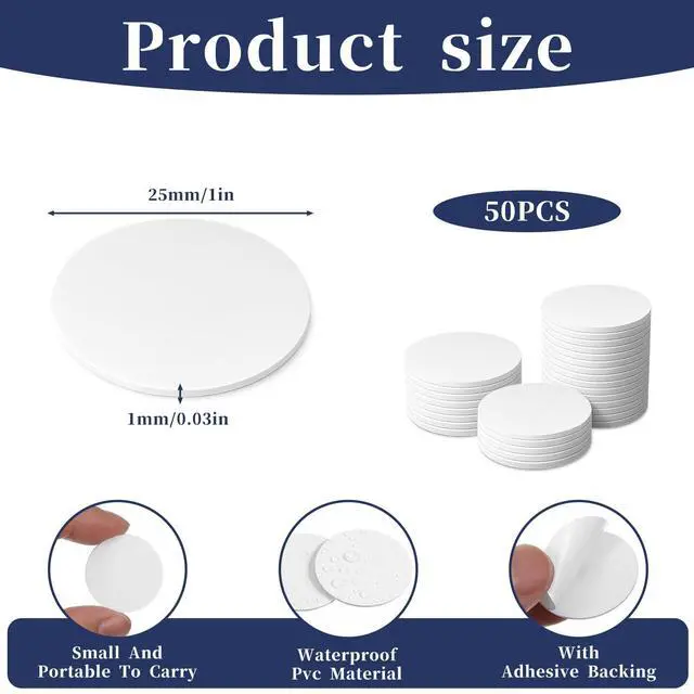Alt view image 2 of 7 - 50 Pcs Stickers Tags with NTAG215 Chip Cards with Adhesive Back 25mm Coin RFID Tags Rewritable 504 Bytes Memory Suitable for All Enabled Devices and Smartphones (White)