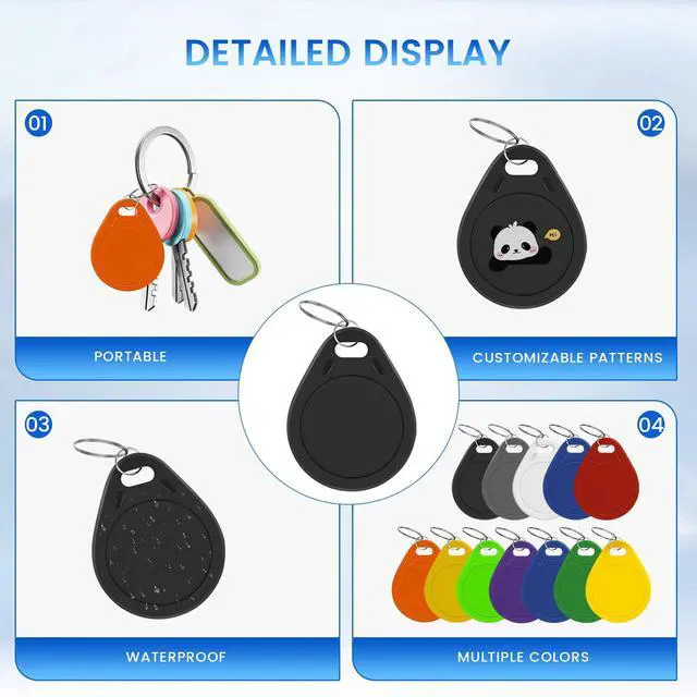 Alt view image 4 of 7 - NFC Tags 215 NFC Keytags Black NFC fob Rewritable NFC 215 Tag NFC Business Card Programmable NFC Tag 504 Bytes MemoryCompatible with Android & iPhones (Black-NTAG215-3#-100PCS)