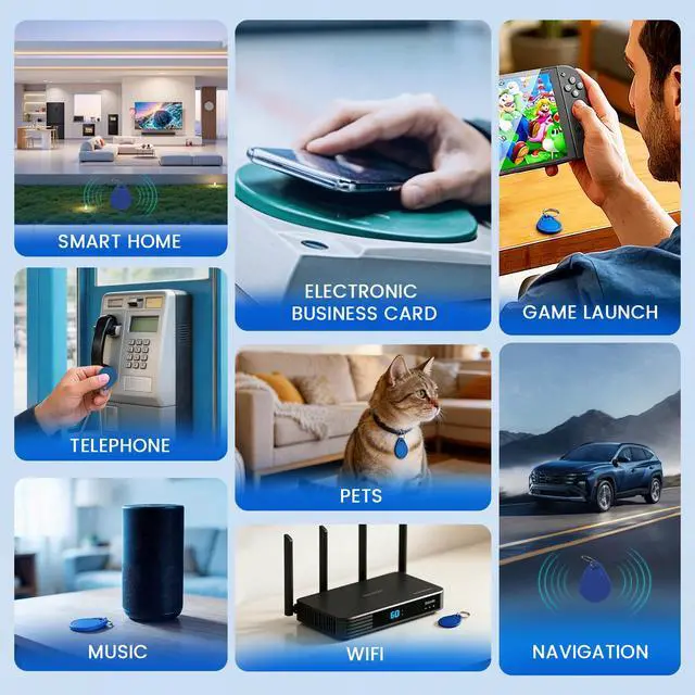 Alt view image 6 of 7 - NFC Tags 215 NFC Keytags Black NFC fob Rewritable NFC 215 Tag NFC Business Card Programmable NFC Tag 504 Bytes MemoryCompatible with Android & iPhones (Black-NTAG215-3#-100PCS)