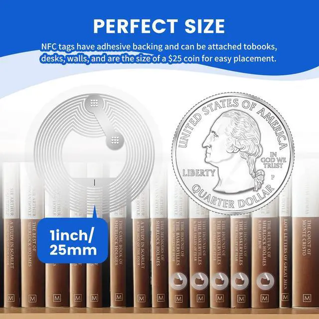 Alt view image 5 of 7 - NFC Tags Sticker with Tag215 Chip NFC Stickers Adhesive Labels Transparent RFID Tags Rewritable 504 Bytes Memory Suitable for All NFC-Enabled Devices and Smartphones(25MM-Moist-30pcs)