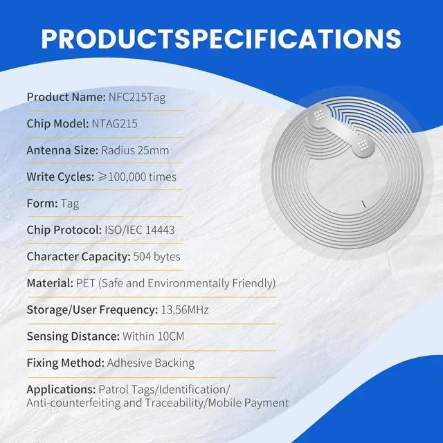 Alt view image 2 of 7 - NFC Tags Sticker with Tag215 Chip NFC Stickers Adhesive Labels Transparent RFID Tags Rewritable 504 Bytes Memory Suitable for All NFC-Enabled Devices and Smartphones(25MM-Moist-30pcs)