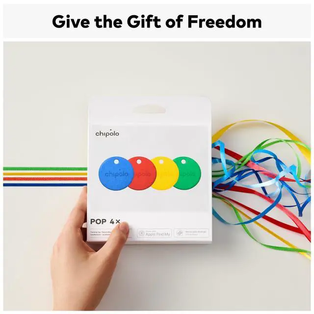 Alt view image 4 of 7 - POP Tracker Tag - Colorful, Compatible, Loud Bluetooth Tracker with Call Your Phone & Out of Range Alert, Works with Apple Find My or Google's Find My Device - 4 Pack (Color Mix)
