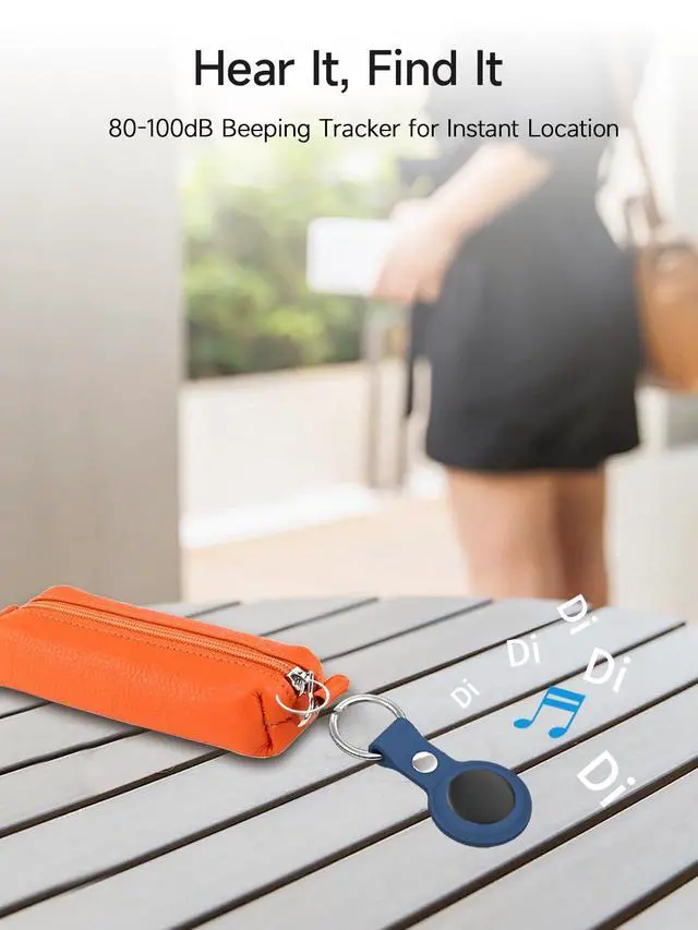 Alt view image 7 of 7 - 2026 New Air Tags-4 packApple MFi CertifiedSmart Bluetooth Tracker 4 Pack (iOS Only),Item Locator Works with Find My,Replaceable Battery Key Finder for Keys,Bags,Luggage,Wallet (Black, A Tag 4Pack)