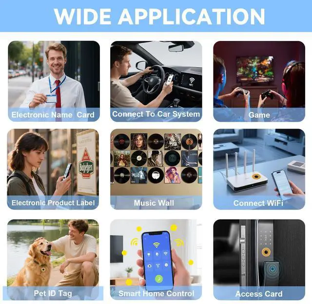 Alt view image 6 of 7 - 14 Pcs NTAG215 FPC Flexible NFC Tags, 10mm Round Heat Resistant Waterproof Programmable Stickers, Adhesive Mini RFID Labels for Nail Decor, Smartphones, Wearables & Home Automation