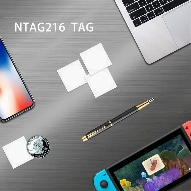 Alt view image 2 of 7 - 20PCS NTAG216 NFC Tag Stickers, Rewritable 216 Labels 25mm (1inch) Round, 13.56MHz RFID Tag 888 Bytes of Memory