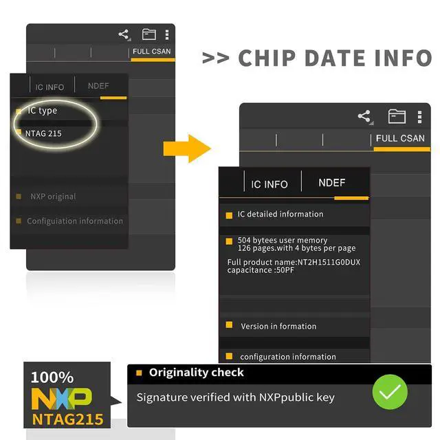 Alt view image 7 of 7 - 20Pcs Anti-Metal NFC Tags NTAG215 Stickers Work On Metal 25mm(1 inch) NFC Tag 504 Bytes MemoryWork Perfectly All NFC-Enabled Cell Phones & Devices