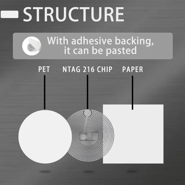Alt view image 4 of 7 - 20PCS NTAG216 NFC Tag Stickers, Rewritable 216 Labels 25mm (1inch) Round, 13.56MHz RFID Tag 888 Bytes of Memory