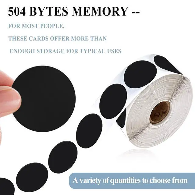 Alt view image 4 of 7 - 30pc Black NFC Sticker Round (25mm/1in) NFC Tags Programming Compatible Android Devices