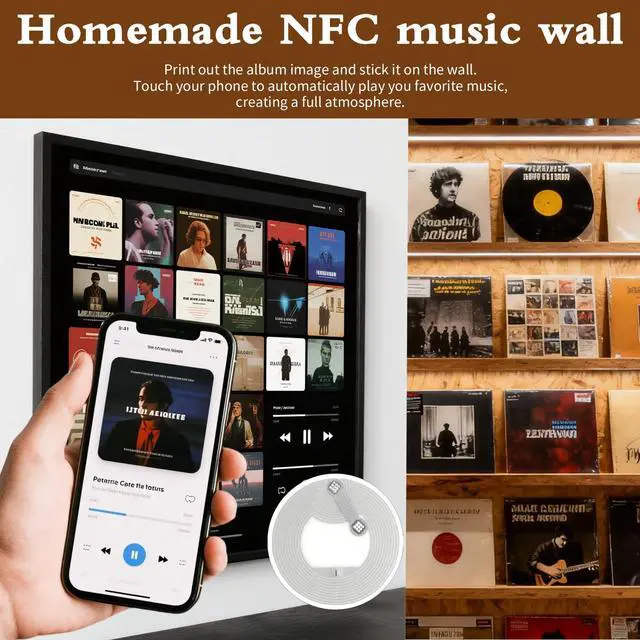 Alt view image 4 of 7 - 60pcs Ntag213 NFC Tags, 25mm Round NFC Sticker Tags Adhesive, 144 Bytes Memory, Use for Smart Home Automation, Social Sharing, Product Launch, Inventory Tracking (White, 60pcs)
