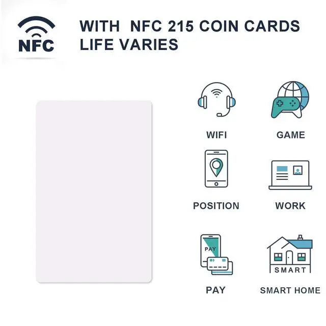 Alt view image 6 of 7 - 50 Pieces NFC Cards 215 NFC Tags Rewritable 504 Bytes Memory Blank White Tag for Phone and Device Available