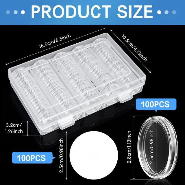 Alt view image 2 of 7 - 100 Pcs NFC 215 Round Cards with 100 Coin Card Protector Case Programmable 25mm Blank NFC215 Coin Tags Compatible with Most NFC Phones and Devices, with Large Storage Box(White)