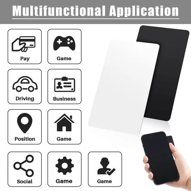 Alt view image 4 of 6 - 100 Pcs White and Black Nfc Cards Blank Tags 504 Bytes Digital Programmable Business Cards Chip Compatible with Nfc Enabled Mobile Phones & Devices