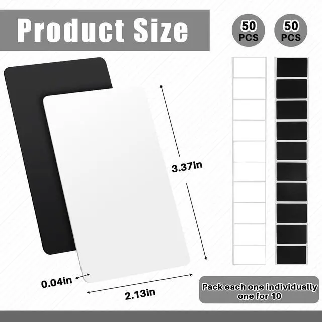 Alt view image 2 of 6 - 100 Pcs White and Black Nfc Cards Blank Tags 504 Bytes Digital Programmable Business Cards Chip Compatible with Nfc Enabled Mobile Phones & Devices