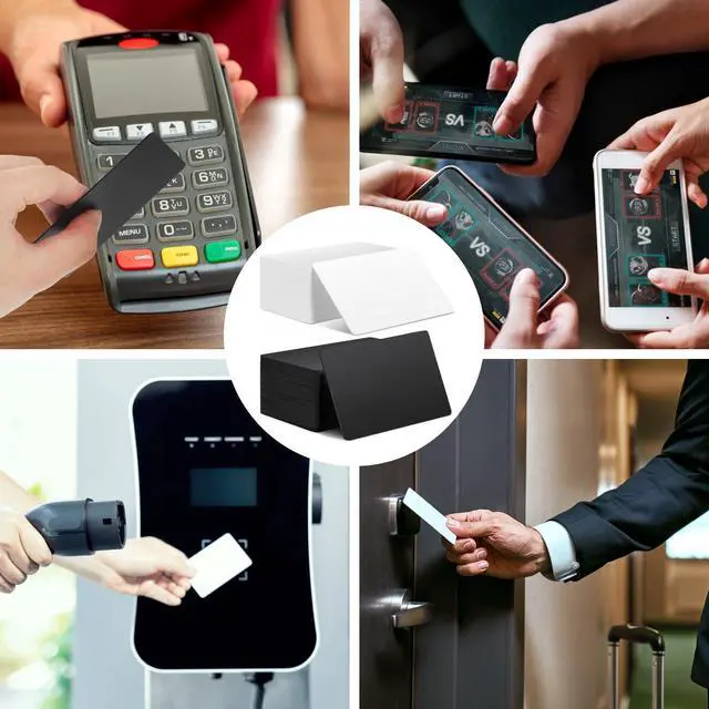 Alt view image 5 of 6 - 100 Pcs White and Black Nfc Cards Blank Tags 504 Bytes Digital Programmable Business Cards Chip Compatible with Nfc Enabled Mobile Phones & Devices