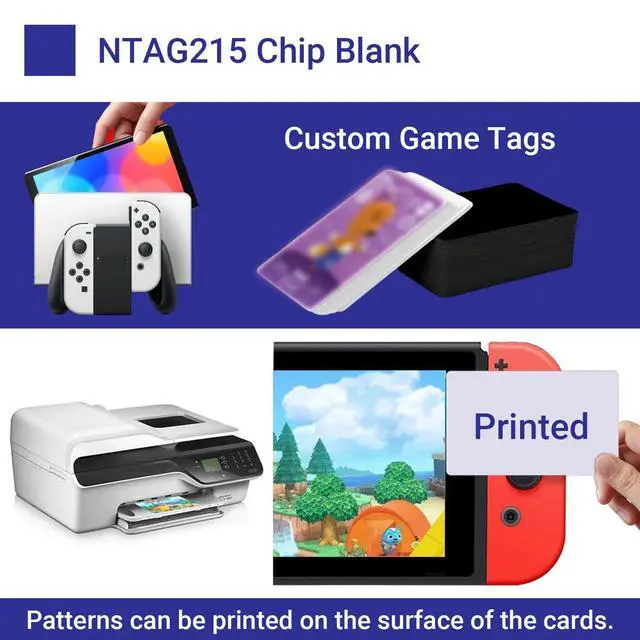 Alt view image 2 of 6 - 50 PCS NFC Cards, NTAG215 Blank Waterproof 85.5 x 54mm NFT Chips, Programmable & Rewritable, Compatible with Amiibo, TagMo, iOS & Android Devices (White)