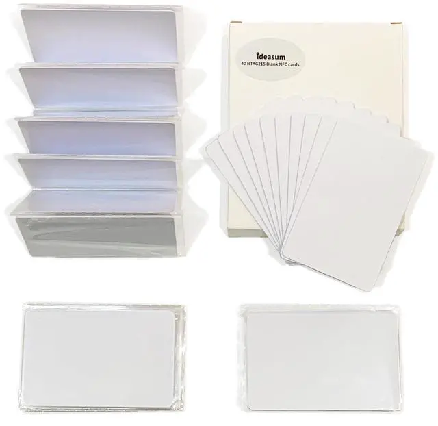 Main image of NTAG215 NFC Cards, White, 40 pcs, Printable & Programmable