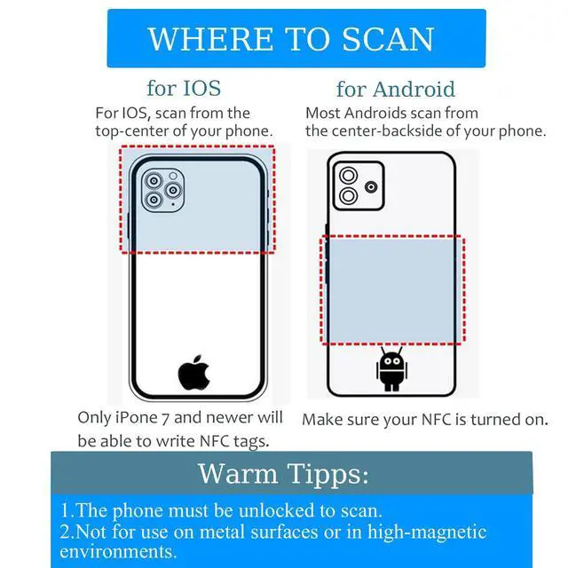 Alt view image 7 of 7 - 50pcs NFC 215 Tags Stickers, Blank Rewritable NTAG215, Game Character Cards with Adhesive Back, 504 Bytes Memory Compatible with TagMo & NFC Enabled Smart Phones Devices, (25 mm/ 1 Inch)