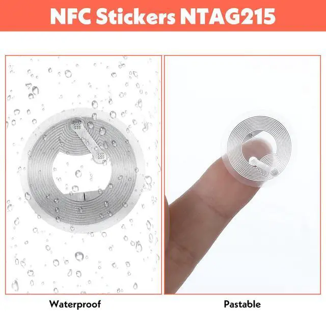 Alt view image 5 of 7 - 50 Pcs NFC Tags Sticker with Original NTAG215 Chip NFC Stickers Adhesive Labels Transparent RFID Tags Rewritable 504 Bytes Memory Suitable for All NFC-Enabled Devices and Smartphones