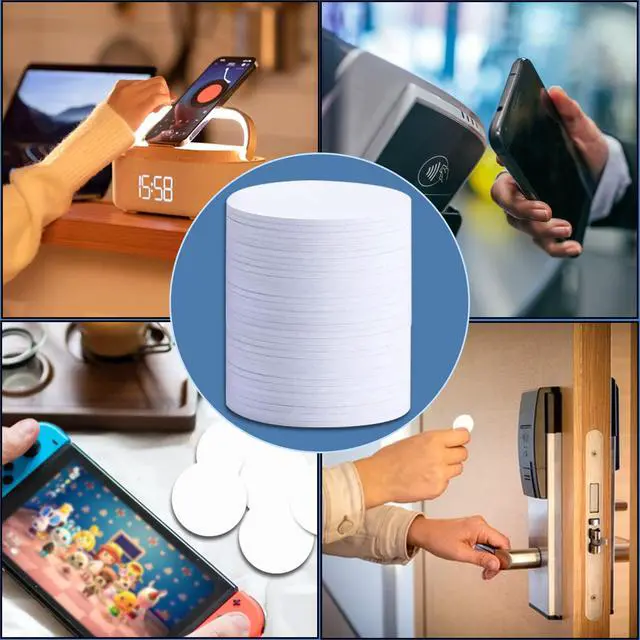 Alt view image 7 of 7 - 50pcs NFC Tags NFC Coins Cards Ntag215, Blank Rewritable NFC Tag NFC Cards Round NFC Chip 25mm, Compatible with Tagmo and NFC Enabled Mobile Phones and Devices