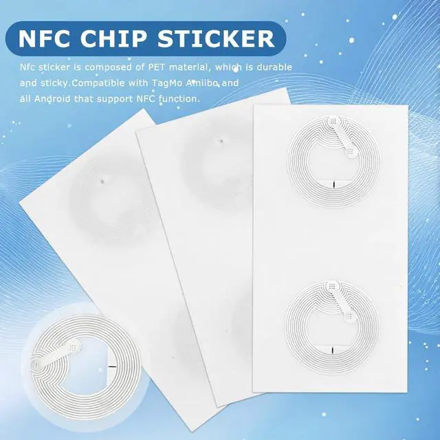 Alt view image 3 of 7 - 60 PCS NFC Tags Sticker with Tag215 Blank Chips Adhesive Labels, 25mm Rewritable Round NFC Chip for All NFC-Enabled Devices and Smartphones
