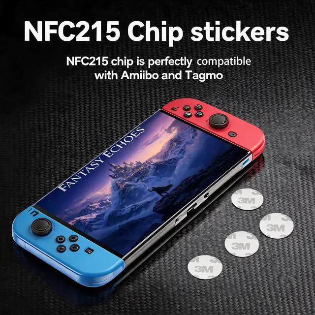 Alt view image 6 of 6 - 50 Pcs NFC Tags Sticker with Original NTAG215 Chip, 504 Bytes Memory Rewritable Programmable RFID NFC Stickers Adhesive Labels, Compatible with TagMo Amiibo and All NFC Enabled Smartphones