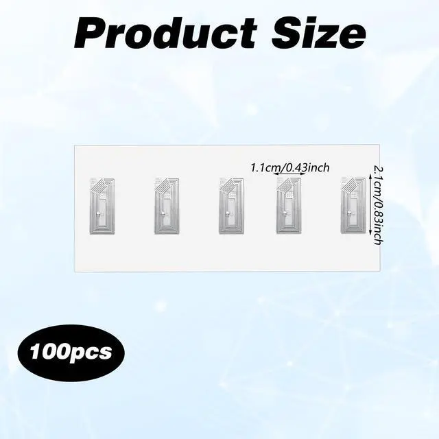 Alt view image 2 of 7 - 100 Pcs NFC Tags Stickers with NTAG213 Chip Blank Programmable NFC Sticker Rewritable Adhesive Labels RFID Tags 144 Bytes Memory
