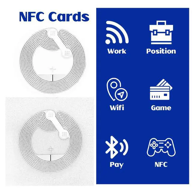 Alt view image 3 of 7 - 100 Pcs NFC Stickers Ntag215 Programmable NFC Tags Sticker Rewritable RFID Stickers 504 Bytes Memory Adhesive Labels Compatible with NFC-Enableds