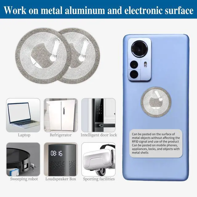 Alt view image 4 of 7 - 50PCS Ntag213 NFC Tag Anti Metal NFC Tags Sticker Work on Metal NFC Stickers Adhesive Labels RFID Tags Rewritable 144 Bytes Memory Compatible with All NFC-Enabled Smartphones and Devices
