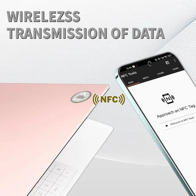 Alt view image 7 of 7 - 50PCS Ntag213 NFC Tag Anti Metal NFC Tags Sticker Work on Metal NFC Stickers Adhesive Labels RFID Tags Rewritable 144 Bytes Memory Compatible with All NFC-Enabled Smartphones and Devices