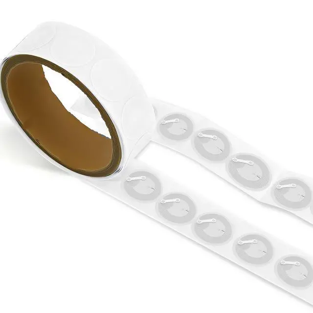 Alt view image 2 of 7 - 50pcs NFC Tags Sticker Programmable NFC Stickers Ntag215 Chip Rewritable RFID Stickers 504 Bytes Memory Adhesive Labels Compatible All NFC-Enabled