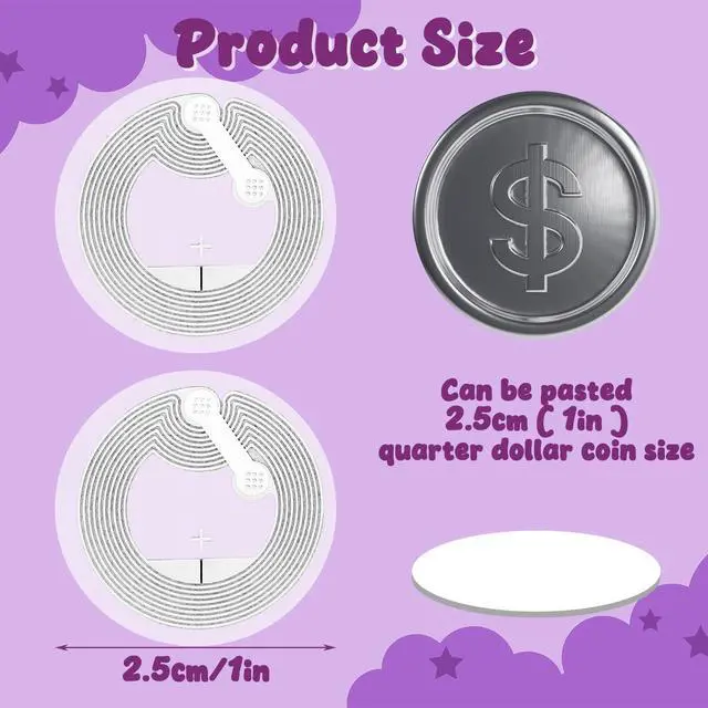 Alt view image 2 of 7 - 100 Pcs NFC Stickers Ntag216 Programmable NFC Tags Sticker Rewritable RFID Sticker 888 Bytes Memory Adhesive Labels Compatible with NFC Enabled Smartphones and Devices