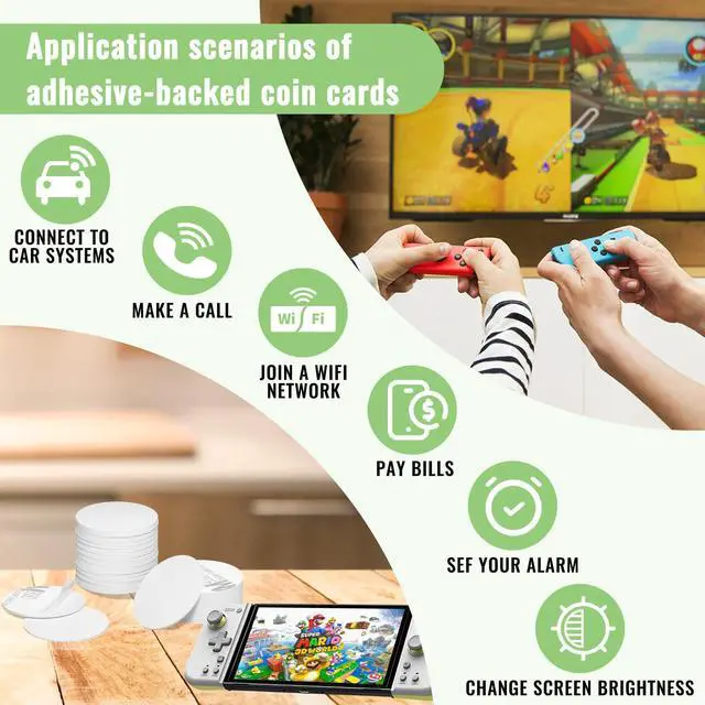 Alt view image 6 of 7 - 20 pcs NFC Tags NFC Stickers NTAG215 NFC Tag Sticker NFC Sticker Programmable NFC Chip Home Assistant NFC Tags with Adhesive Back, Compatible with TagMo and NFC Enabled Devices