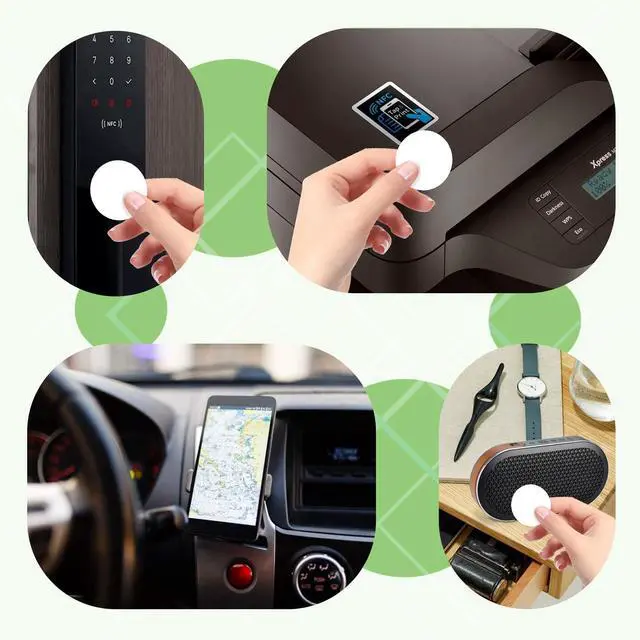 Alt view image 7 of 7 - 20 pcs NFC Tags NFC Stickers NTAG215 NFC Tag Sticker NFC Sticker Programmable NFC Chip Home Assistant NFC Tags with Adhesive Back, Compatible with TagMo and NFC Enabled Devices