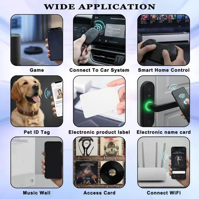 Alt view image 3 of 7 - 30 Pcs NFC Tags Sticker with Original NTAG215 Chip NFC Stickers Adhesive Labels RFID Tags Rewritable 504 Bytes Memory Suitable for All NFC-Enabled Devices and Smartphones Amiibo Customization (Black)