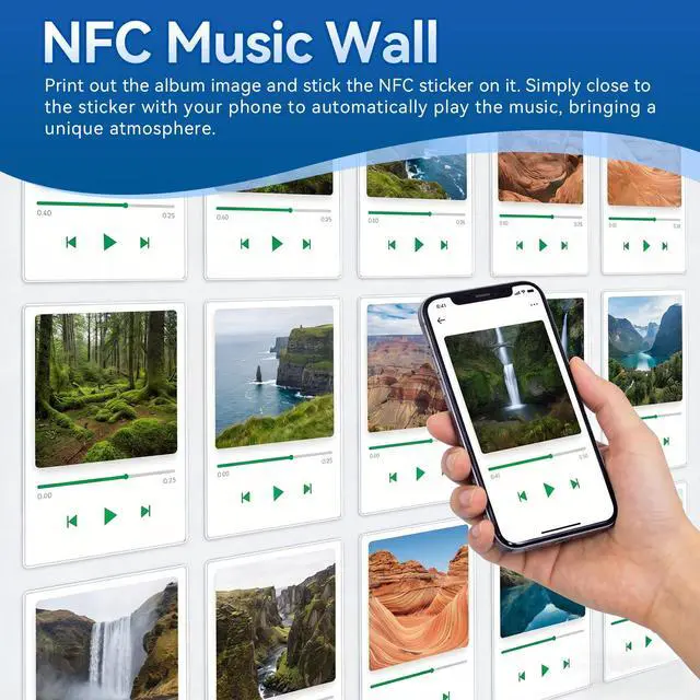 Alt view image 3 of 7 - 50 Pcs NFC Tags with NTAG215 Chip, 25mm NFC Adhesive Stickers, RFID Stickers with Rewritable 504 Bytes Memory, Compatible with All NFC-Enabled Devices