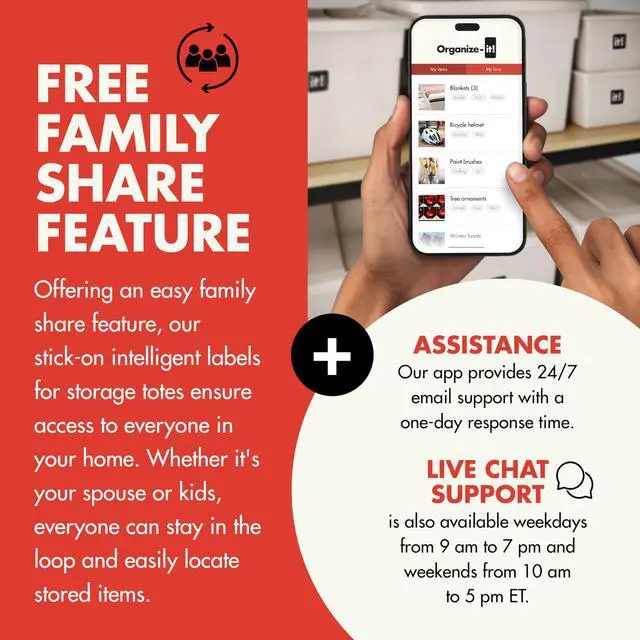 Alt view image 5 of 7 - NFC Smart Labels | Scannable Weatherproof Tags for Storage Bins,Moving Containers & Organization | Free APP for Tracking Inventory on iOS/Android-Free Unlimited Cloud-Based-Family Sharing | Pack of 8