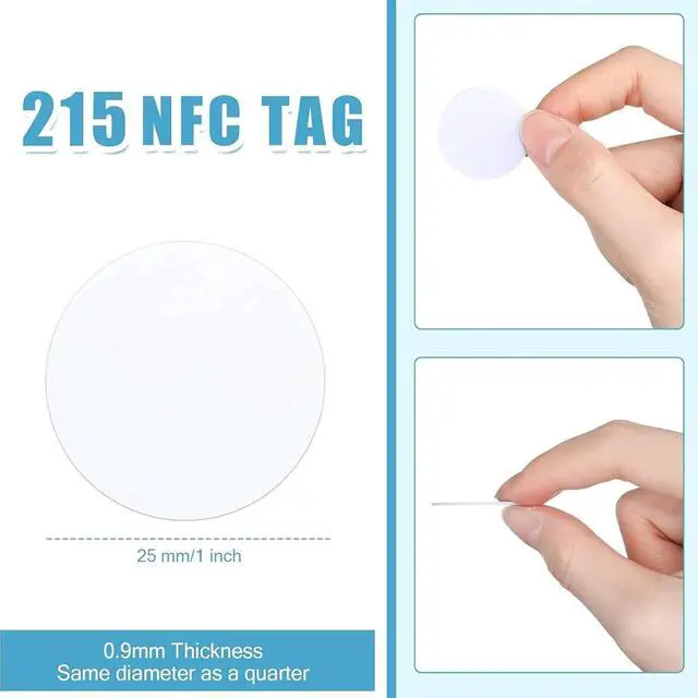 Alt view image 2 of 6 - 30 Pieces Nfc Tags Stickers Blank White Round Nfc Cards Enabled Mobile Phones and Devices