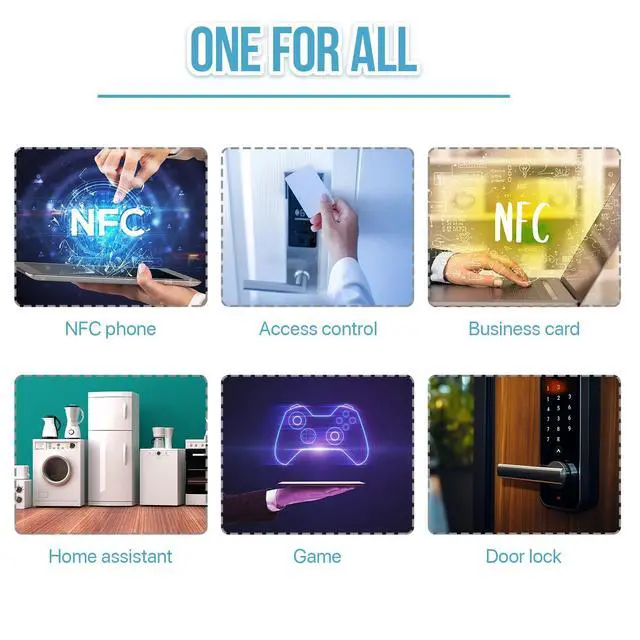 Alt view image 6 of 6 - 30 Pieces Nfc Tags Stickers Blank White Round Nfc Cards Enabled Mobile Phones and Devices