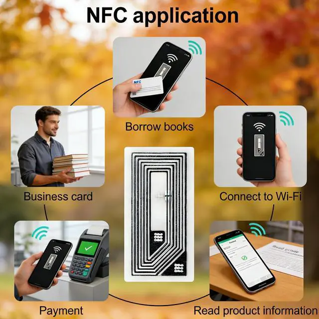Alt view image 6 of 6 - 20 Pcs NFC Tags Sticker with Original NTAG213 Chip NFC Stickers Adhesive Labels Transparent RFID Tags Rewritable 144 Bytes Memory Suitable for All NFC-Enabled Devices and Smartphones