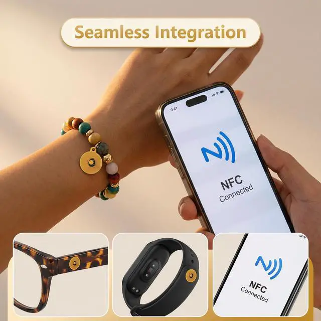 Alt view image 6 of 7 - NFC Tags Sticker with Original NTAG215 Chip10mm Round Waterproof Flexible RFID StickersRewritable 504 Bytes MemorySuitable for All NFC-Enabled Devices (2PCS)