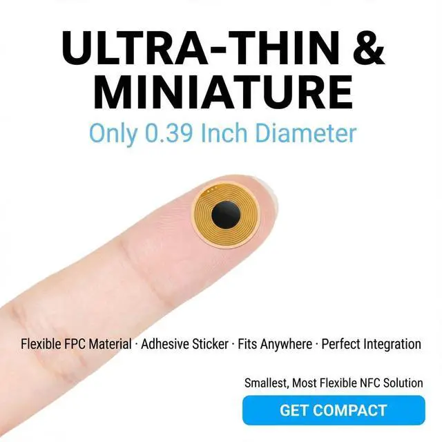 Alt view image 7 of 7 - NFC Tags Sticker with Original NTAG215 Chip10mm Round Waterproof Flexible RFID StickersRewritable 504 Bytes MemorySuitable for All NFC-Enabled Devices (2PCS)